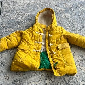 Yellow Kids Jacket with Toggle Closures